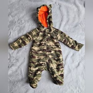 Boys Camo Fleece Footed Onesie